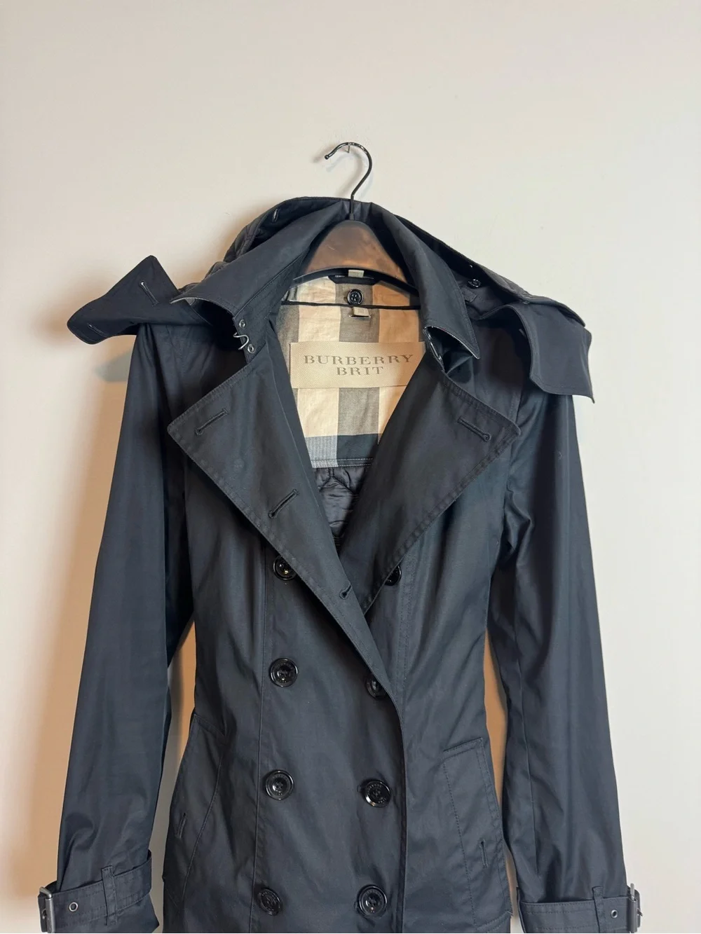 Burberry Brit Reymoore Black Double Breasted Trench Coat & Packable Insert - Picture 7 of 13